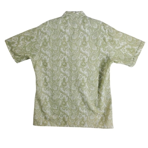 Vtg 70s 80s McGregor Hawaiian Shirt Men XL 17 17.5 Green Beige Retro Lightweight - Picture 5 of 11